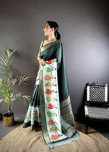 Zalak Soft Spice Silk Designer Sarees réversibles Vêtements indiens et pakistanais pour mariages Diwali Style décontracté Vente en gros en Inde - Product Image 2