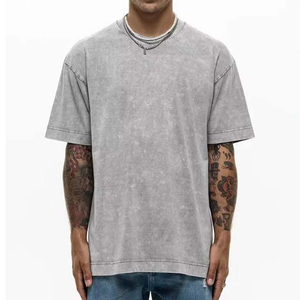 Respirant Street Wear T-shirt lavé à l'acide pour hommes Vente chaude Léger T-shirts pour hommes lavés à l'acide pour adultes - Product Image 1