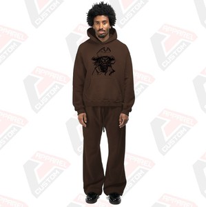 Ensemble de survêtement pour homme, ultra confortable, élégant, 2 pièces, respirant, 100% polyester, hiver, longueur intégrale, personnalisable, motif uni - Product Image 1