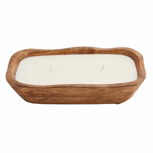 Portavelas de madera de mango Tazón de masa Respetuoso con el medio ambiente Portavelas de madera de acacia Tazón de masa de granja rústica - Product Image 2