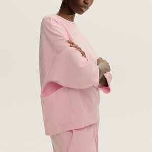 ชุดลำลองแนวสตรีทโอเวอร์ไซส์ชุดเสื้อผ้า2ชิ้นเสื้อฮู้ดตกไหล่มีซิปปักโลโก้ได้ตามต้องการ - Product Image 4