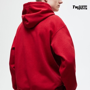 Sweat à capuche rouge personnalisé unisexe en molleton de coton épais, fabricant OEM ODM de sweats à capuche vierges sous marque privée - Product Image 2