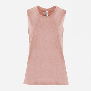 Camiseta sin Mangas de Alta Calidad para Mujer, Color Azul Jaspeado, Corte Redondo, Marca Next Level - Product Image 5