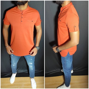 2025 Tensile Cotton High Quality Soft Casual Eco-Friendly Anti-Wrinkle Long Sleeve <b>Henley</b>-Neck Stretch T-<b>Shirt</b> for Unisex - Product Image 4