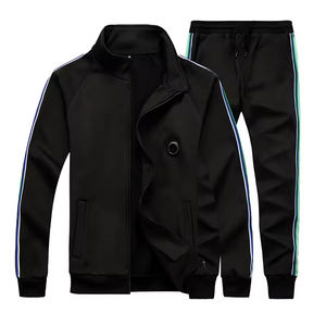 Ensemble de survêtement deux pièces homme grande taille coupe ajustée hiver, coupe-vent respirant écoresponsable, veste et pantalon streetwear personnalisable - Product Image 4