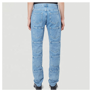 Premium Quality Men's Mid Waist Straight Fit <b>Denim</b> Pants Breathable Casual Wear with High Quality <b>Material</b> Customizable Options - Product Image 3