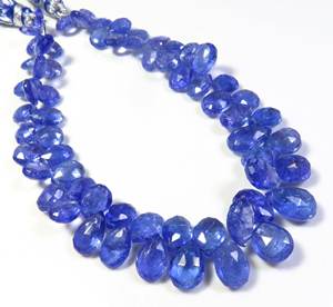 La mejor colección de cuentas facetadas de tanzanita azul Natural, hebra de 8 ", gemas de pera de 6-11mm para collar de joyería, piedras preciosas sueltas - Product Image 2