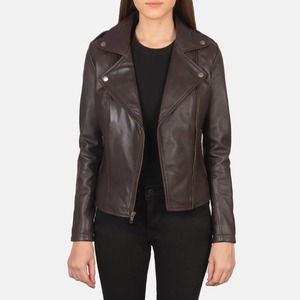 Flashback Maroon Leather Bomber Jacket Ropa de abrigo genuina Diseñador de moda Otoño Invierno Algodón transpirable Relleno Logotipo personalizado - Product Image 2