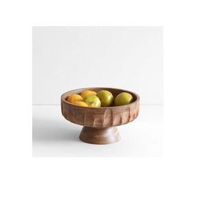 Bol à fruits décoratif de luxe en bois poli, centre de table, bol de service artisanal haut de gamme pour mariage et dîner - Product Image 1