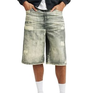 กางเกงขาสั้นผ้ายีนส์สำหรับผู้ชายกางเกงขาสั้นผ้ายีนส์ทรงหลวมใส่ซักได้ตามต้องการโลโก้ - Product Image 6