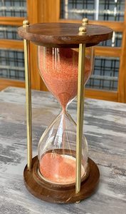 Handmade Orange Hourglass <b>Timer</b> 5-Minute Wooden Frame Sandglass Decorative Sandglass for <b>Kitchen</b> Home Office Toothbrush <b>Timer</b> - Product Image 5