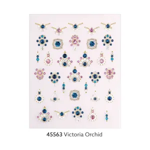 Wannabe Grace-pegatinas para uñas de orquídeas, collar, corona, uñas cúbicas, diseño de joyas en 3d en relieve, varios tamaños, Corea, oem, odm, 45563