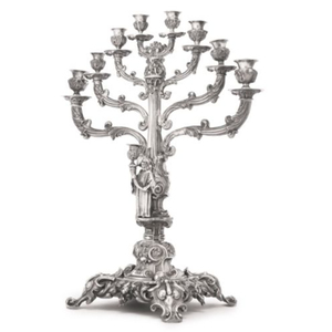 Candelabros de diseño italiano de aspecto brillante, Color plateado con 2 brazos, portavelas moderno de diseñador y soporte de mesa decorativa - Product Image 5