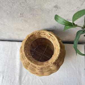 Elegante florero de mimbre tejido de estilo rural para la decoración del hogar - Product Image 3