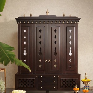 Luxury Professional Modern Big Size Wooden Mandir <b>Home</b> UK Customized Iskcon Teak Brown Handcrafted Wholesale Design <b>Temple</b> - Product Image 2