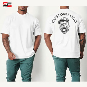 Camiseta personalizada con lavado ácido para hombre, ropa de calle, Hip Hop High Street, transpirable, 100% algodón con logotipo, camiseta Vintage de ajuste Regular de 220g - Product Image 3
