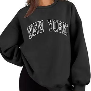 Ensemble de sweat-shirts à capuche surdimensionnés en coton avec impression personnalisée, XS, col rond, crop top, sweat-shirts à capuche pour femmes, style sport, hiver, mi-longueur - Product Image 1