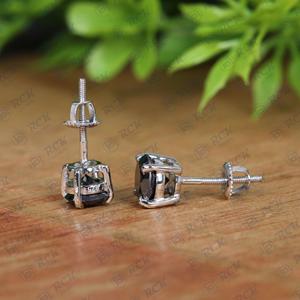 925 Sterling Silver Trendy Fashion Moissanite Diamond Studded Boucles d'oreilles Noir Cadeau d'anniversaire pour les femmes - Product Image 3
