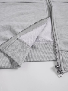 Conjunto de Dos Piezas Corto para Mujer, Sudadera con Capucha, Bolsillos con Cremallera, Pantalones Deportivos con Cordón en la Cintura, Atuendos Casuales Transpirables y a la Moda - Product Image 5