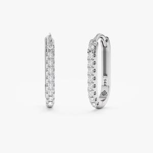 Boucles d'oreilles créoles en argent sterling 925 plaqué or 14 carats avec zircon micro-pavé, délicates et minimalistes, pour tous les jours - Product Image 6
