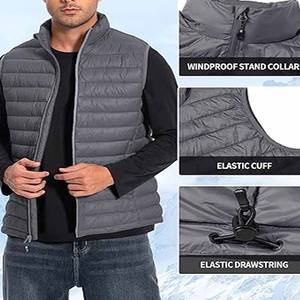 Hommes vente en gros couleur unie hiver coupe-vent veste à capuche bulle veste couleur unie téléchargé par la robe de sport - Product Image 5