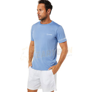 Men's Solid Print <b>Pattern</b> Canvas <b>Tights</b> Quick-Drying Sports Fitness O-Neck Training Short Sleeve T-Shirt New Washed Knitted - Product Image 3