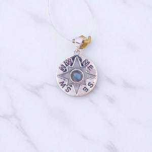 Colgante fino de plata con piedras preciosas naturales 925 Joyería fina de plata Fabricación India Regalo para ella - Product Image 2