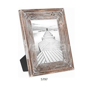 Marco de fotos de madera rústica con vidrio real para el hogar Western Farm House Wall Tabletop Decor Display - Product Image 1