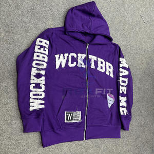 Haut fabricant client le plus demandé fermeture éclair sweat à capuche bouffée imprimé fabriqué en usine pas cher prix sweats à capuche hommes sweats à capuche - Product Image 6