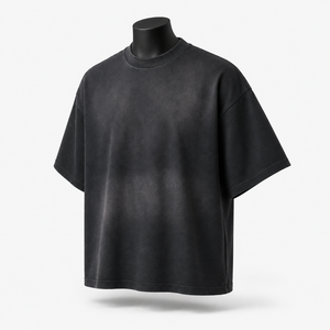 T-shirt en coton uni pour homme, coupe classique, manches courtes, col rond, design uni, jersey tricoté, anti-rétrécissement, 300g, ROLEIN - Product Image 3