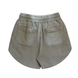 Shorts pour hommes de haute qualité, en coton 100%, délavés à l'acide, coupe décontractée, tissu respirant, taille élastique, ajustement confortable - Product Image 6