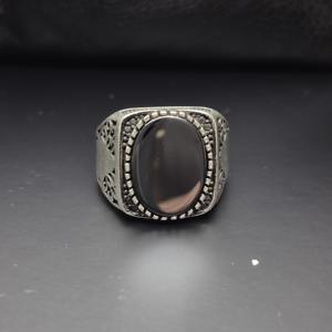 Vintage <b>Black</b> <b>Onyx</b> Silver <b>Ring</b> for <b>Men</b> Antique Turkish Ottoman Style Jewelry Custom Handcrafted 925 Sterling Silver <b>Mens</b> <b>Ring</b> - Product Image 2