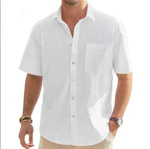 Down Casual <b>Shirt</b> Summer ShortSleeve Breathable Relaxed Fit Top with Chest Pocket <b>Beach</b> Holiday Daily Wear <b>Men</b> Fashion <b>Shirt</b> - Product Image 1