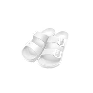 <b>White</b> Women/Girls Summer Beach Textile for Double Buckles Low <b>Heels</b> Fashion Trend Print Comfortable Breathable - Product Image 3