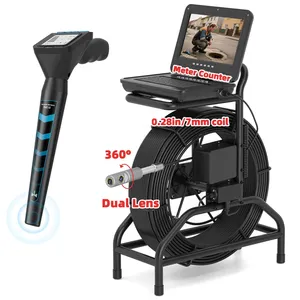 360 Horizontal Rotating Sewer <b>Camera</b> with Meter Counter Night Vision CMOS Sensor H.265 Micro SD Card - Product Image 1