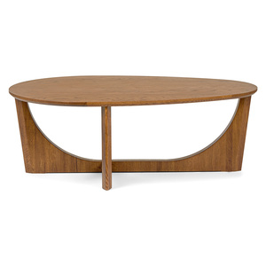 Mesa de Centro Ovalada Contemporánea de Nogal con Acabado Negro Natural para Salas de Estar, Comedores u Hoteles y Restaurantes - Product Image 3