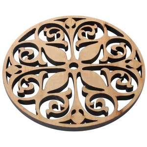 Sous-plat en bois découpé au laser sur mesure en gros, coussin d'isolation thermique durable, style nordique, sous-verre rond en bois, fournitures de cuisine en vrac - Product Image 1