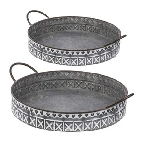 La mejor llegada Suministros de cocina para el hogar Mango de hierro Bandeja de servicio galvanizada rectangular Hoteles Restaurantes Bandeja de servicio - Product Image 2