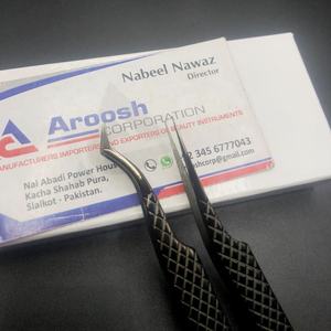 Venta al por mayor profesional sólido Acero inoxidable diamante corazón agarre pestañas extensión pinzas Plasma negro sostenible puntiagudo - Product Image 6