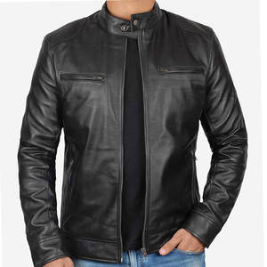 Chaqueta de Cuero de Talla Grande al por Mayor, Chaqueta de Cuero para Uso en Exteriores, Chaqueta de Cuero con Cuello Alto para Hombre - Product Image 4