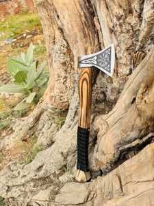 Thewizcrafts LOWDOWN Tomahawk portable pliable à manche en bois, acier à haute teneur en carbone, 380 mm, 700 g, multi-usages, bricolage, industriel, camping - Product Image 3
