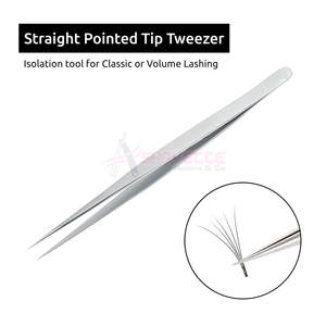 Pinzas para pestañas de acero inoxidable personalizadas de alta calidad para maquillaje, pinzas para cejas con embalaje - Product Image 3