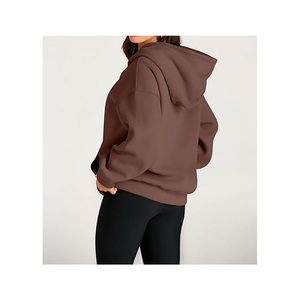 Vêtements de fitness pour femmes Pull de gymnastique en polaire à col ras du cou Pull en coton Sweatshirts oversize - Product Image 4