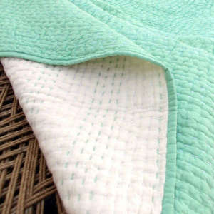 Juego de Colchas Kantha de Algodón Orgánico Hechas a Mano, Color Sólido, Suaves y Ligeras con Relleno de Lana para Invierno - Product Image 4