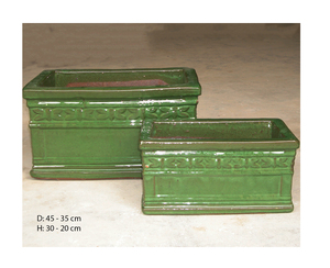 Modern Design Rectangle Glazed Ceramic Flower <b>Pot</b> for Outdoor Use for <b>Nursery</b> Plants Home Decor Floor Displays Ceramic Vase - Product Image 1