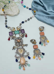 Direct <b>Indian</b> Supplier's Best Selling High Quality High Grade Dakshayni Oxidised <b>Necklace</b> <b>set</b> - Product Image 2