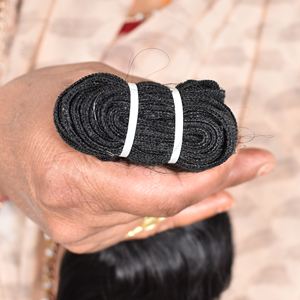 Extensiones de Cabello Humano Natural Negro para Mujer, 100% Cabello Indio Virgen con Ondas Profundas y Cutículas Alineadas, Doble Trama, Hechas a Máquina, en Venta - Product Image 3