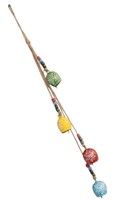 Carillon éolien artisanal en fer avec clochettes de vache, personnalisable, perles en bois colorées, style antique et moderne, décoration rustique pour mur, jardin et maison