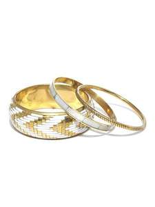 Pulseras de latón en tono dorado hechas a mano con incrustaciones de hueso, brazaletes de moda de diseñador para mujer en patrones surtidos, incrustaciones de piedra de diamante - Product Image 4