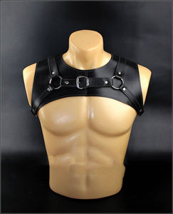 อุปกรณ์พันธนาการของผู้ชาย MHS-0001ปรับได้สายรัดหนังแท้100% ปรับสีและโลโก้ได้เหมาะกับขนาดหน้าอกส่วนใหญ่ - Product Image 1